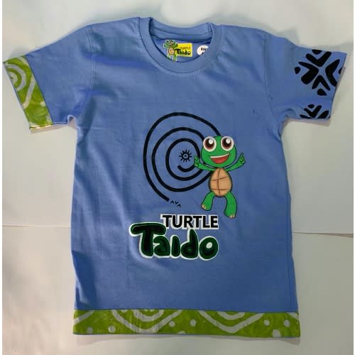 Turtle Taido Half Print Top - Blue