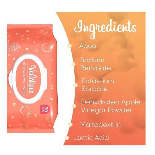 ACV (30pcs) Apple Cider Vinegar Infused Wipes For Sensitive