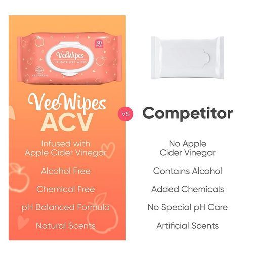 ACV (30pcs) Apple Cider Vinegar Infused Wipes For Sensitive