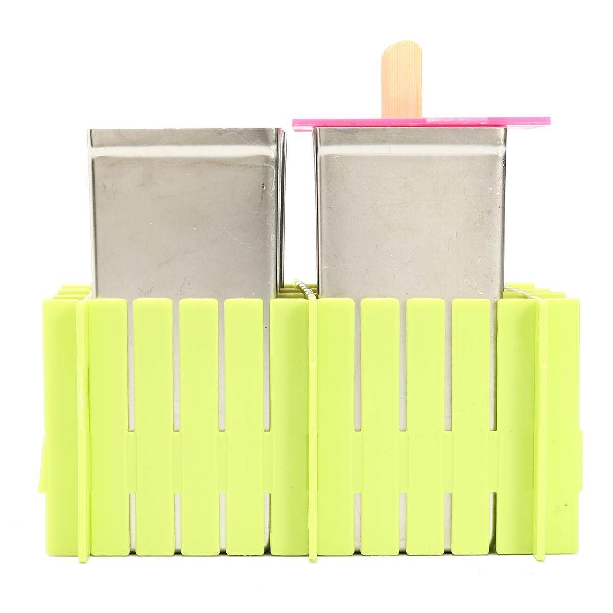 6 Mould Stainless Steel Mold Ice Lolly Popsicle Ice Holder Commercial 6 Round Head Flat Plate   Plastic Frame