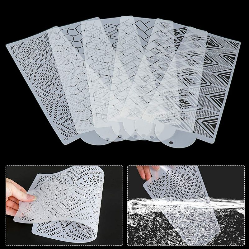 6 Pcs Cake Decorating Stencils Floral Cake Templates Cake