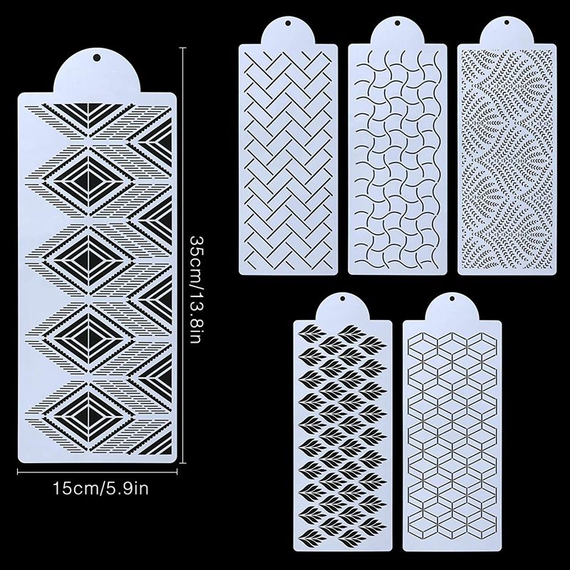 6 Pcs Cake Decorating Stencils Floral Cake Templates Cake