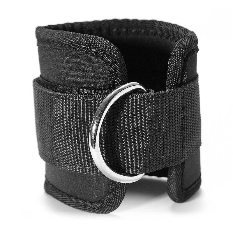 4pcs Ankle Twin D-Ring Strap Gym Cable Attachment Leg Pulley Protect Sport Black