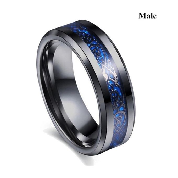 Black Wedding Ring Set Blue Diamond For Couple