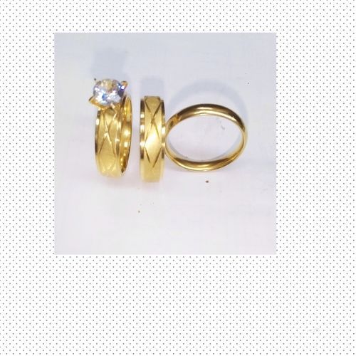 Wedding Ring Set  Gold Plated For Couple