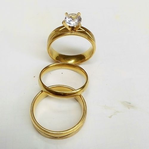 Wedding Ring Set  Gold Plated For Couple