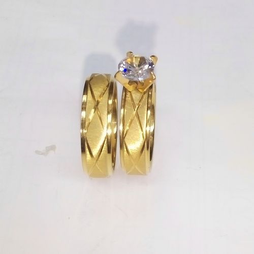 Wedding Ring Set  Gold Plated For Couple