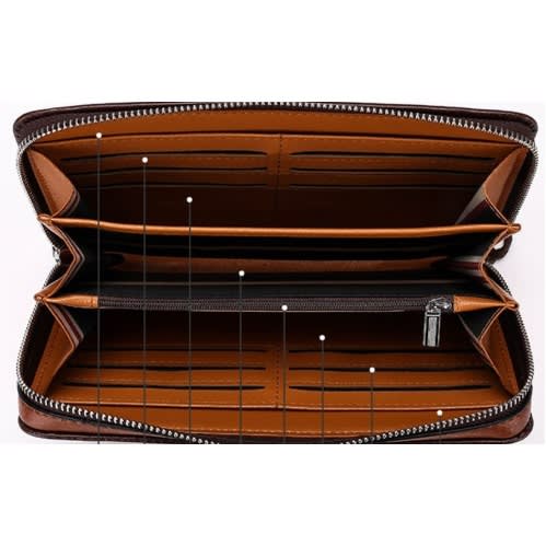 Luxury Leather Purse, Handy Wallet - Brown