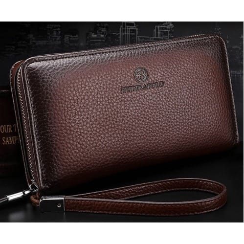 Luxury Leather Purse, Handy Wallet - Brown