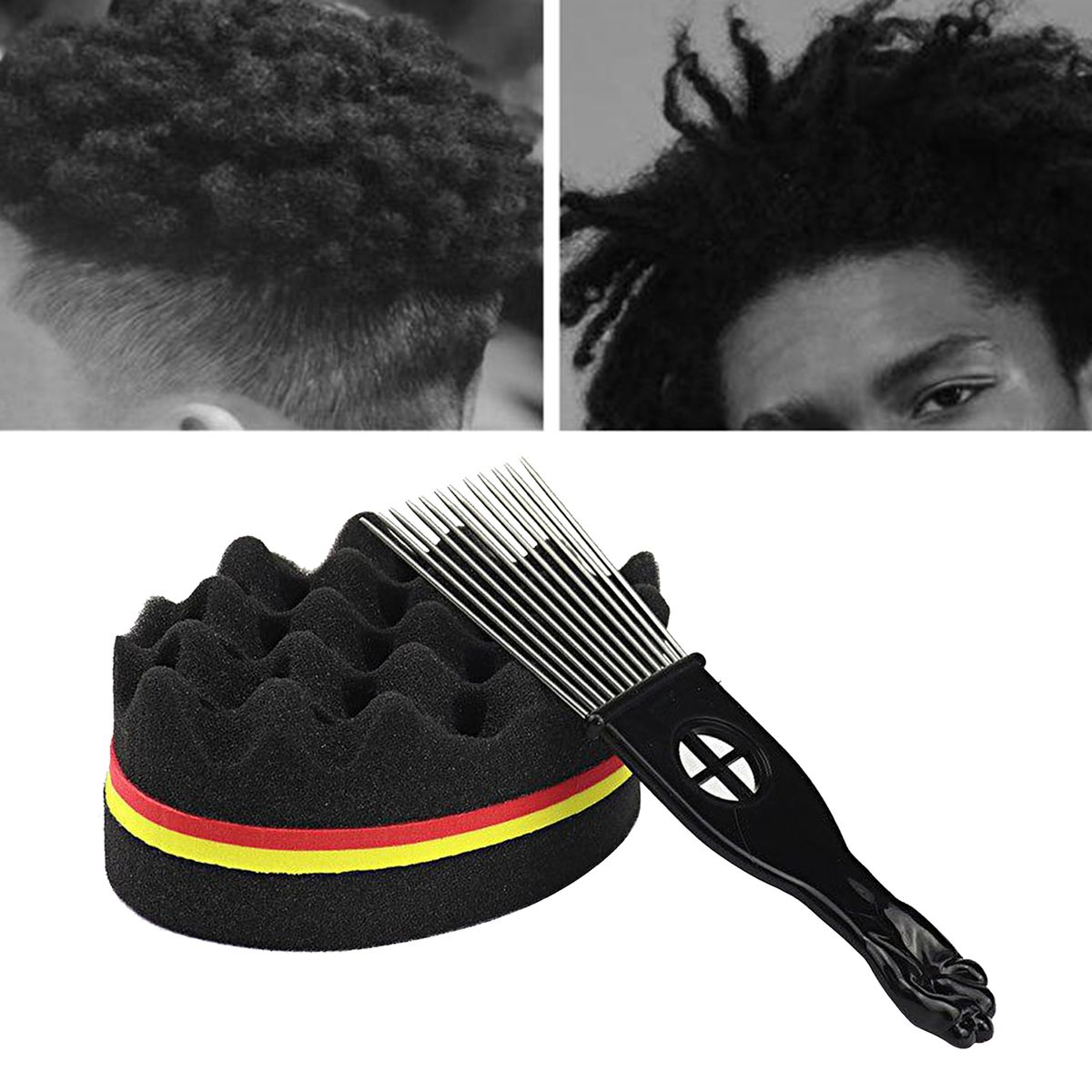 Wave Barber Hair Brush Sponge For Dreads Afro Locs Twist Large Hole