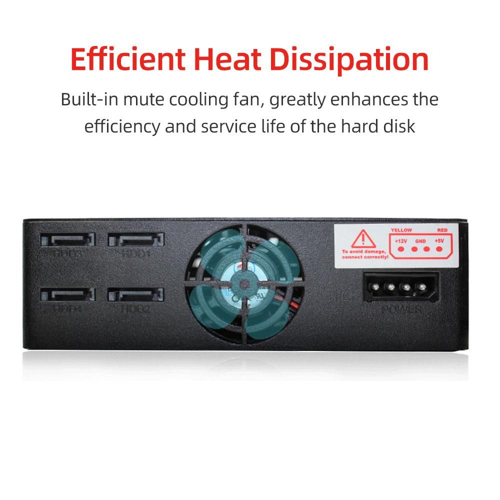 OImaster HE-2006 4-slot Internal Hard Disk Rack Support Four 2.5 inch SATA HDD/SSD Easy Installation Plug and Play