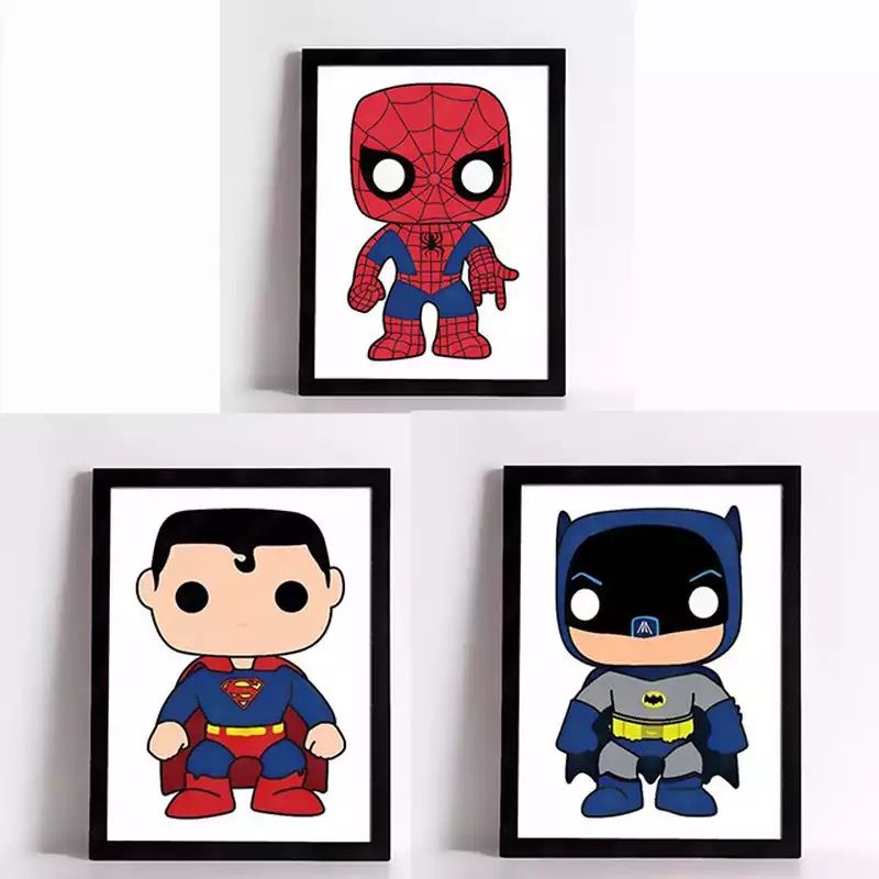 Super Hero 3 Piece  Decorative Wall Frame