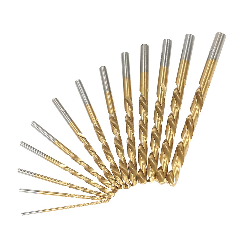 13pcs Left Handed Drill Bit Set M2 HSS With Titanium Nitride