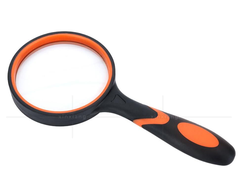 Optical White Glass Lens Rubber Handle 10x HD Magnifiers