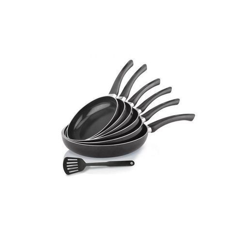 7 Pieces Non Stick Frying Sauce Pan Cookware Set -- Black/ Red
