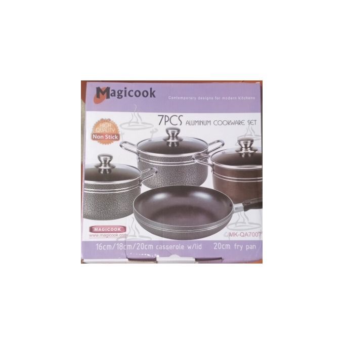 7pcs Non Stick Aluminium Cooking Pots(Free Non Stick Spoon)