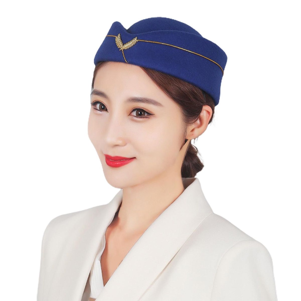 Air Hostesses Beret Air Hostesses Hat Formal Uniform Cosplay Royal Blue