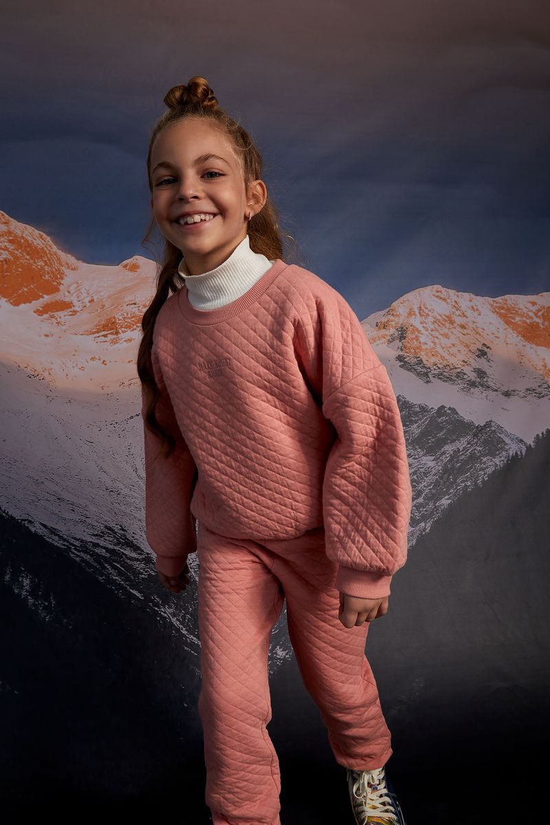 Girl - Relax Fit Crew Neck Knitted Sweat Shirt - Bordeaux