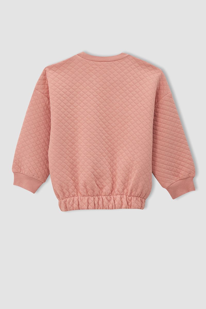 Girl - Relax Fit Crew Neck Knitted Sweat Shirt - Bordeaux