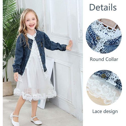 Girls Lace Denim Jean Jacket