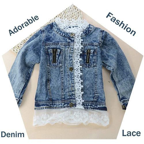 Girls Lace Denim Jean Jacket