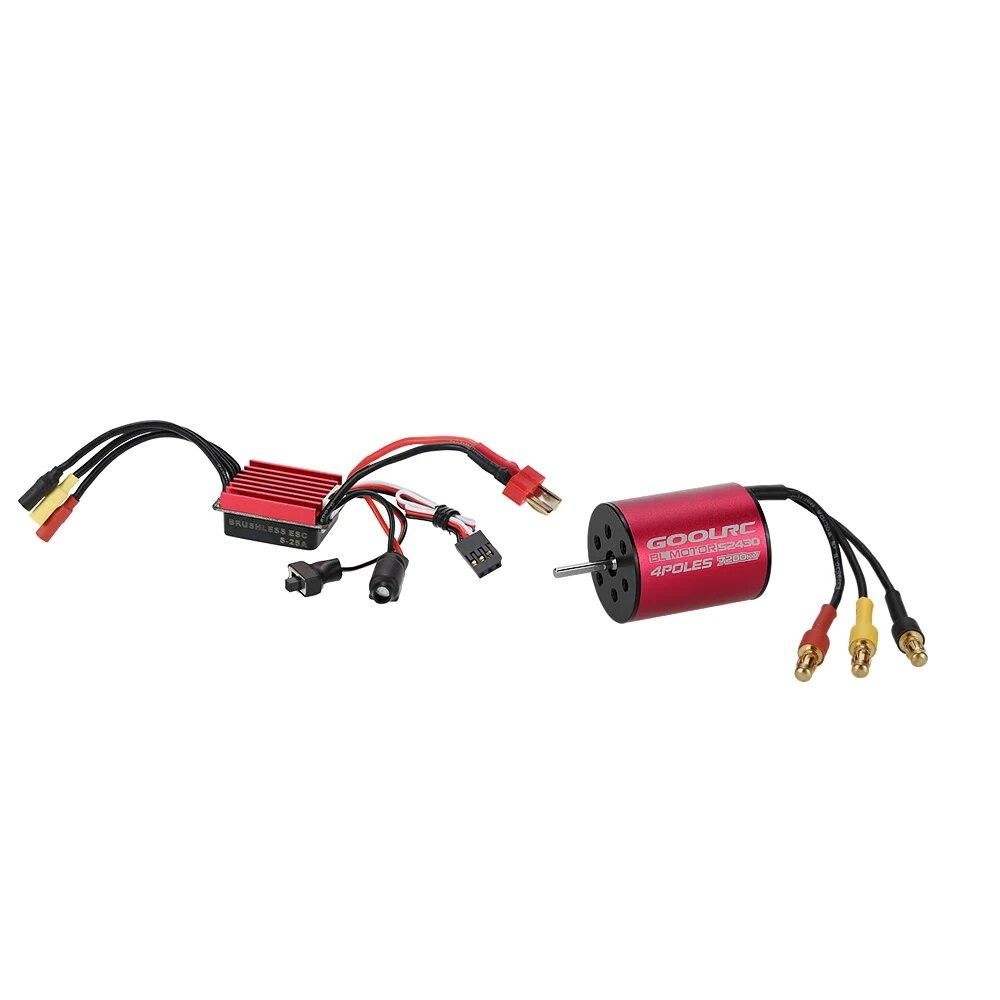 Original GoolRC S2430 7200KV Sensorless Brushless Motor and 25A Brushless ESC Combo Set for 1/16 1/18 RC Car Truck