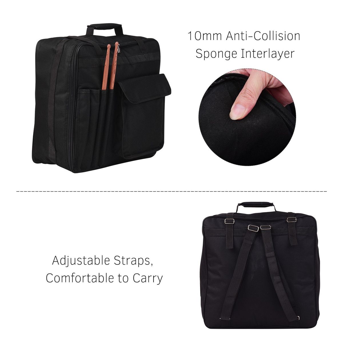 Professional 14 Inch Snare Drum Bag With Shoulder Strap