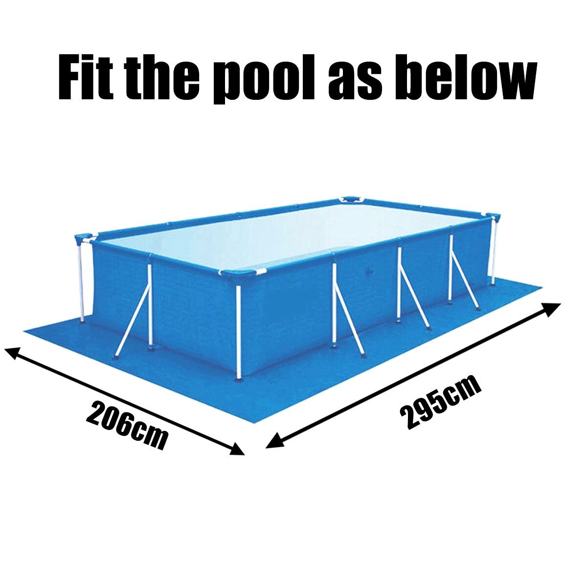 Swimming Pool PE Woven Tarpaulin Waterproof Rain Cloth Dust Cover Ground Cloth 295x206cm