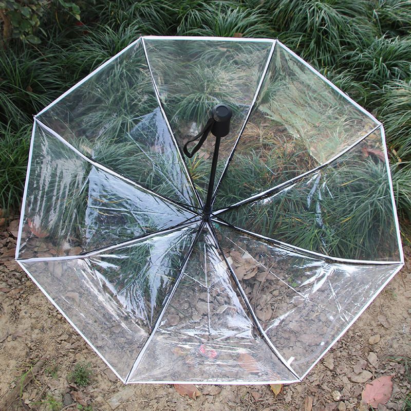 Transparent Automatic Rain Umbrella Windproof Auto Folding