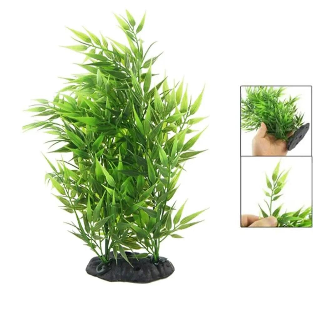 COFA  Green Bamboo Leaves Shaped Decorative Artificial Grass For Aquarium