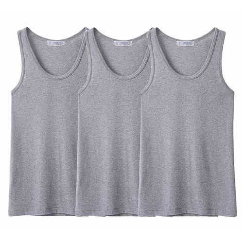 3-in-1 Premium Sleeveless Men's Singlet (Underwear) -Grey