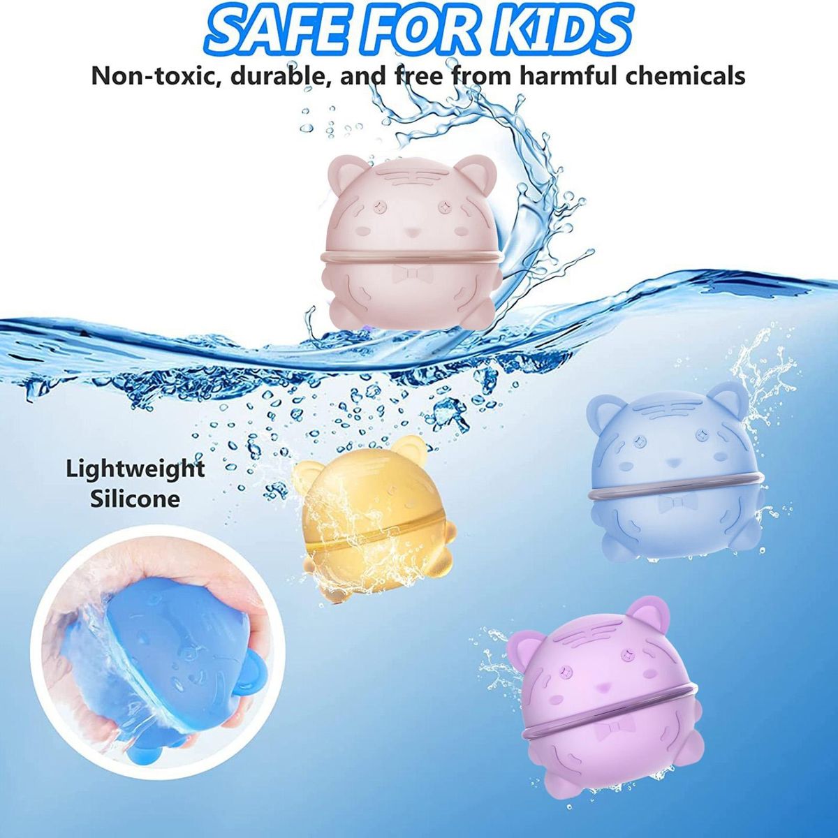 Endless Water Fun Reusable Silicone Water Balloons Kids for Exciting Purple