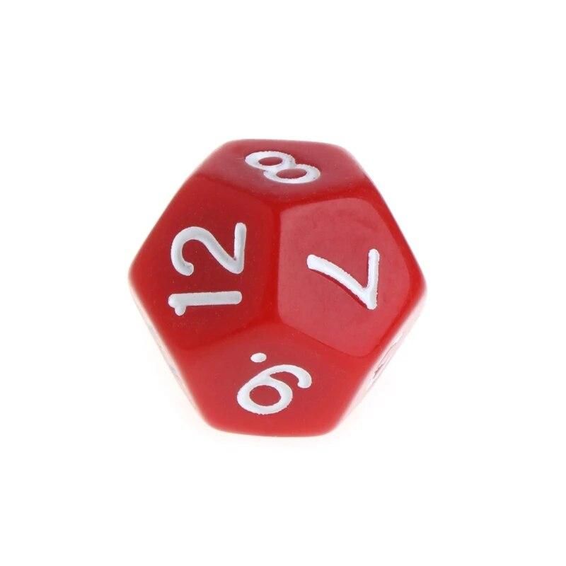 10pcs 12 Sided Acrylic Number Dice Family Party Bar Night Club Board Game