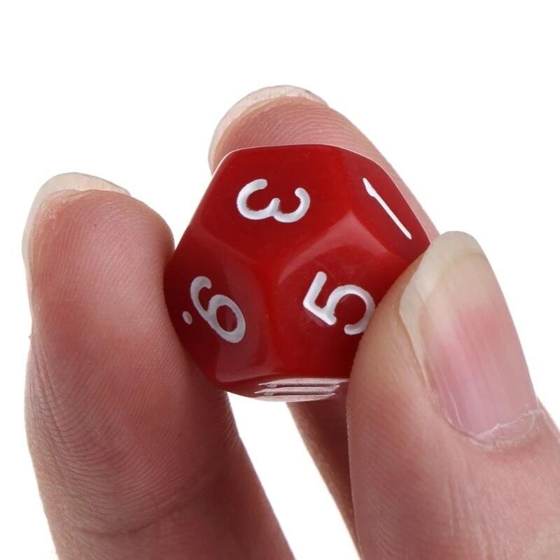 10pcs 12 Sided Acrylic Number Dice Family Party Bar Night Club Board Game