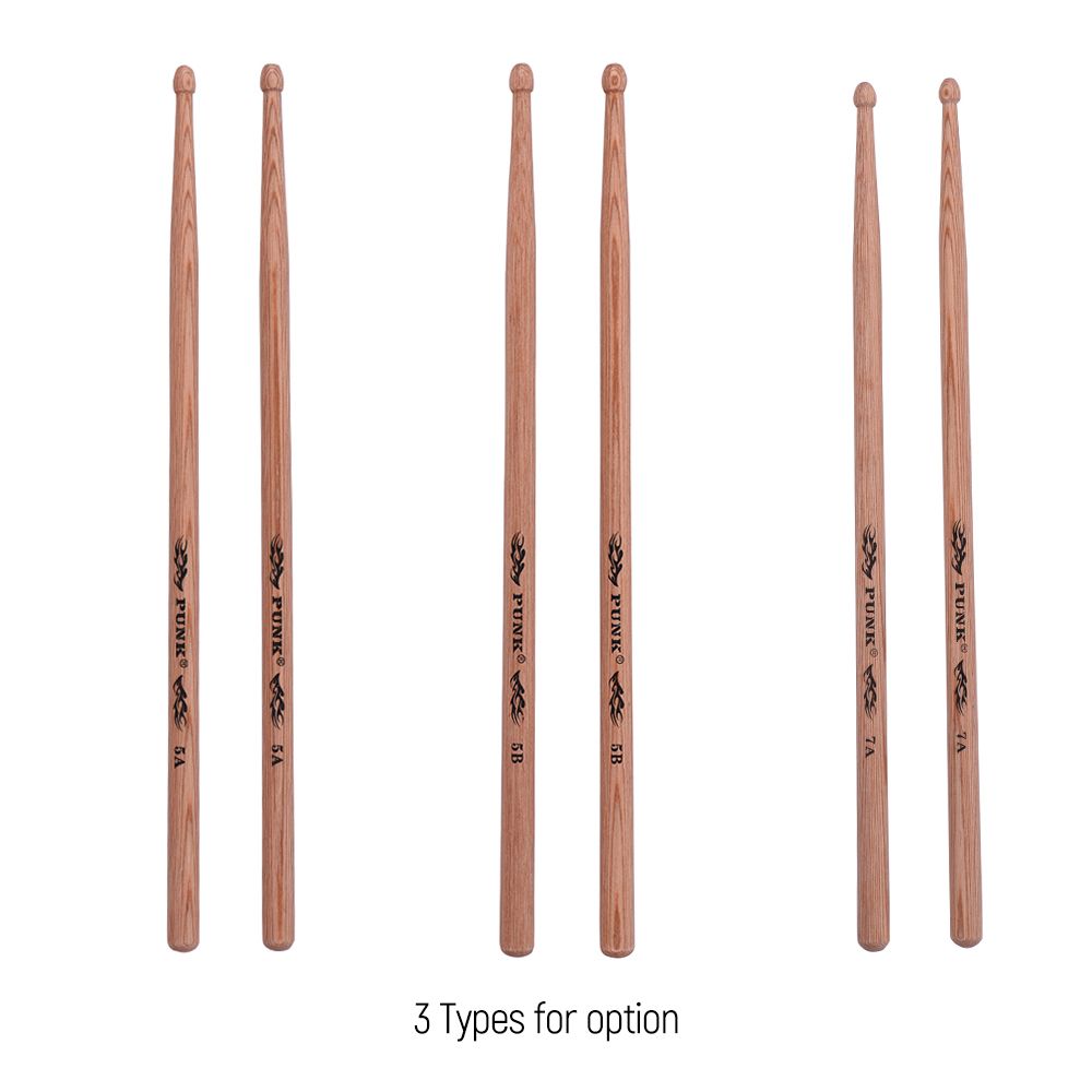 One Pair Of 5B Wooden Drumsticks Drum Sticks Hickory Wood