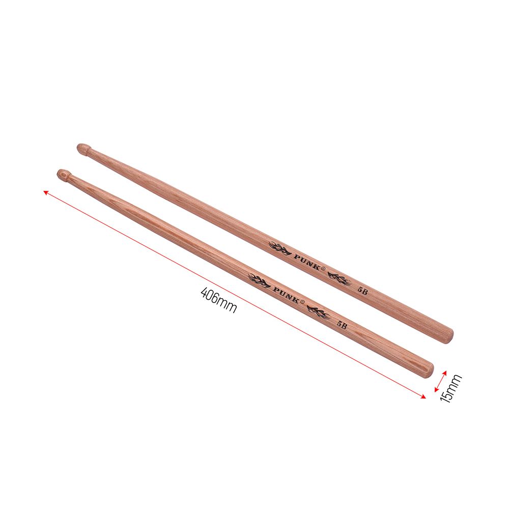 One Pair Of 5B Wooden Drumsticks Drum Sticks Hickory Wood