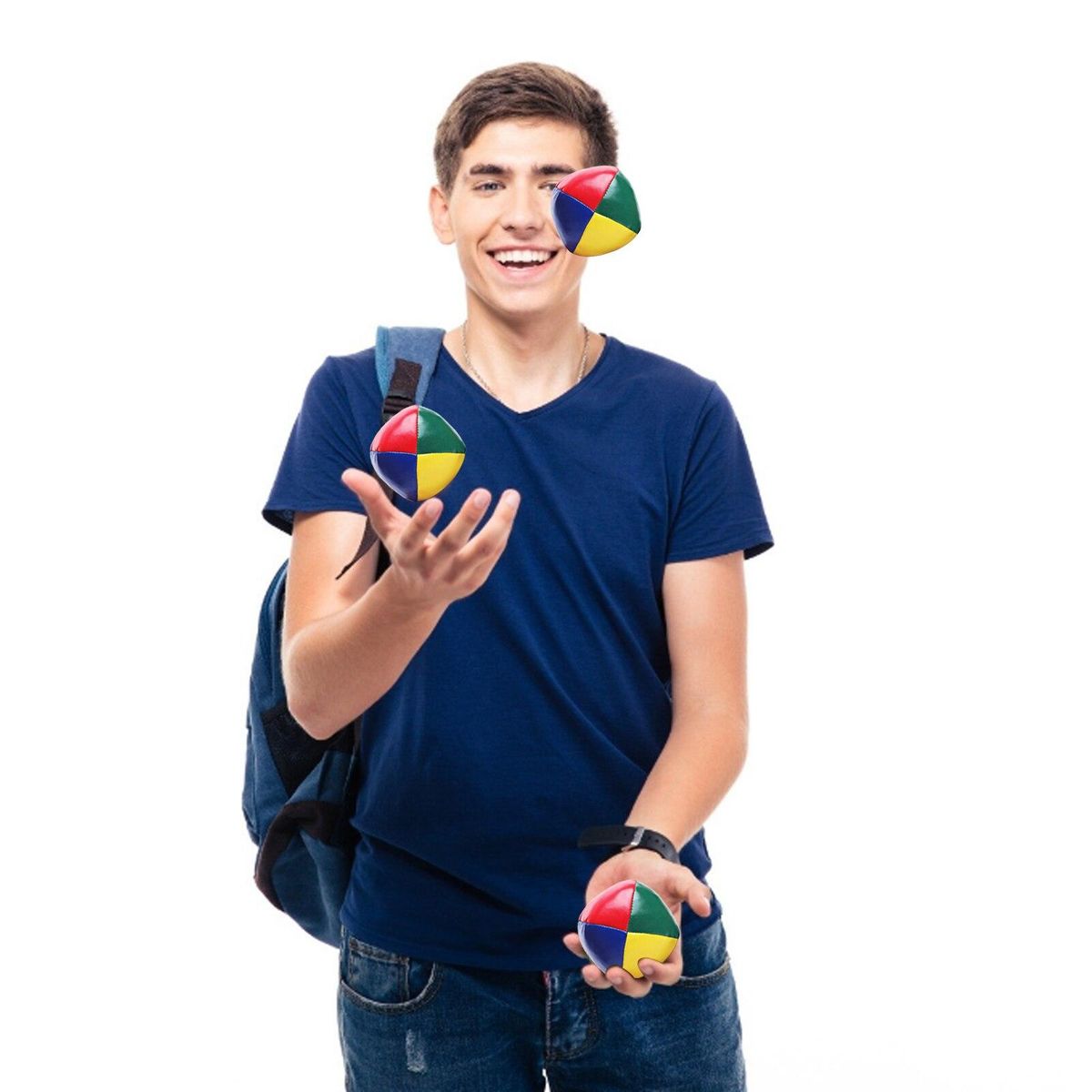 6PCS Net Set Suit Professional Juggling Ball Acrobatics Toss Ball Educational Toy Children Fun Sports Pu Soft Juggling Ball Toys