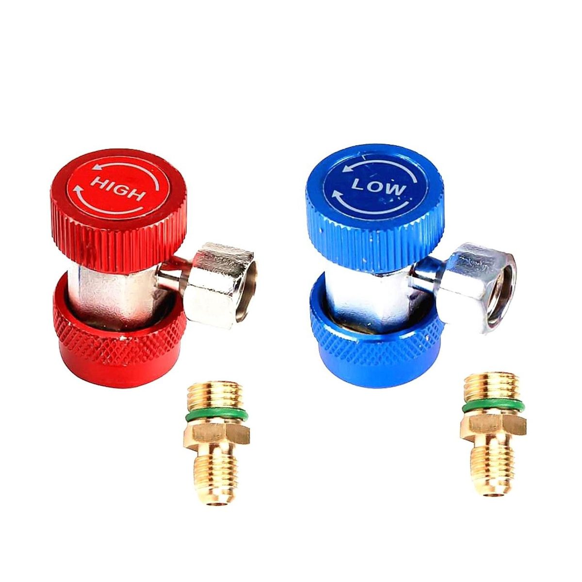 Adjustable R134A Adapter Fittings with High-Low Quick Coupler Converter Connector for Air Conditioning and Snow Seed Freon Refrigerant Machine