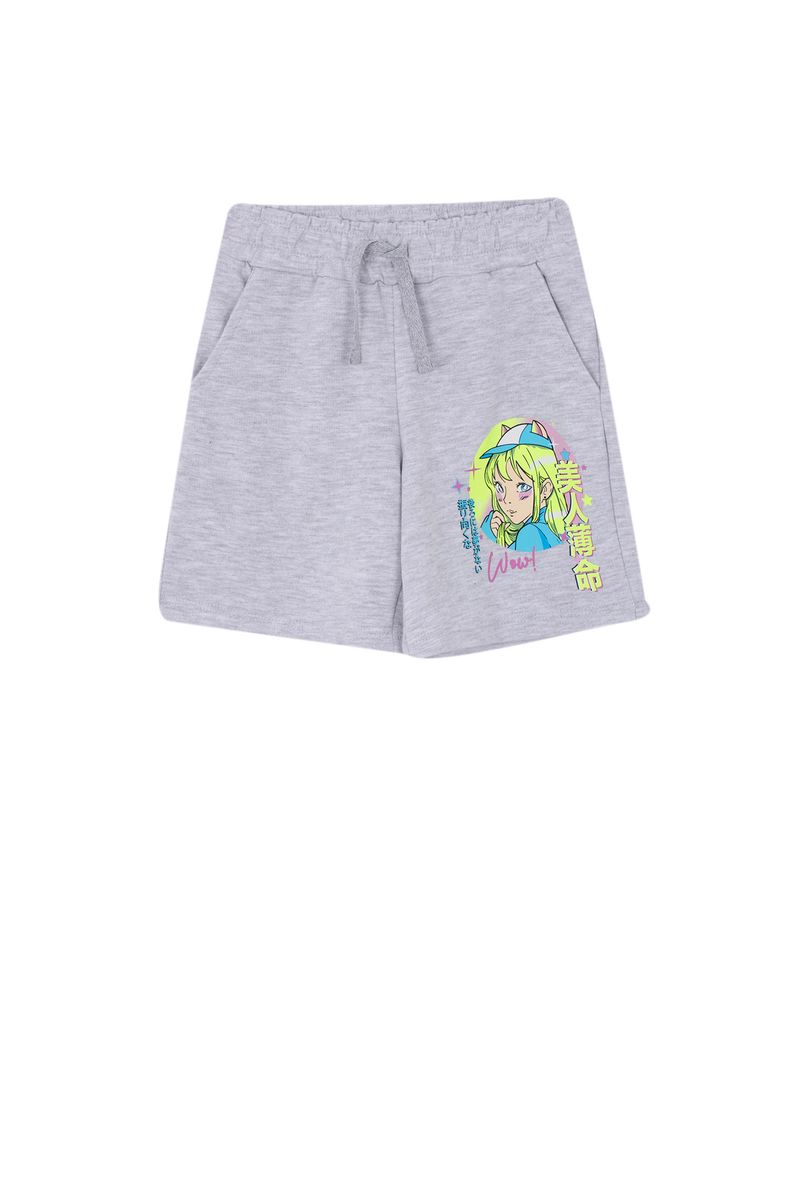 Girl - Short Knitted Bottom Short - Grey