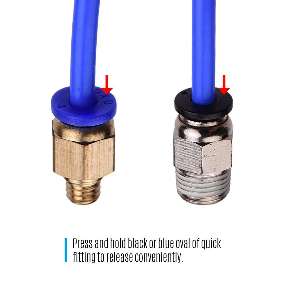 3pcs Blue PTFE Tube Hose Pipe 1 Meter with 3pcs PC4-M6 Pneumatic Fittings 3pcs PC4-01 Fittings Connectors for 3D Printer 1.75mm Filament