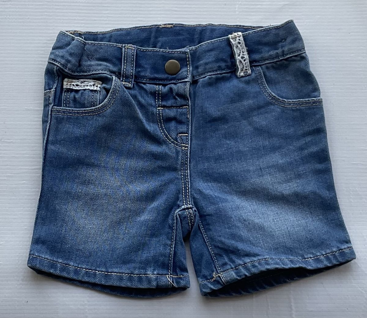 Girls Denim Shorts With Lace