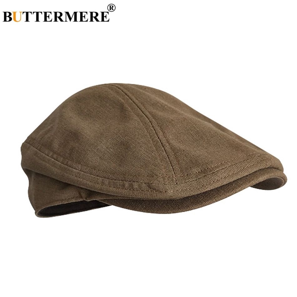 Linen Berets Men White Casual Flat Caps Women British Cabbie Directors Cap