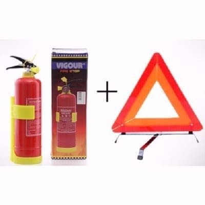 Fire Extinguisher And Caution Sign