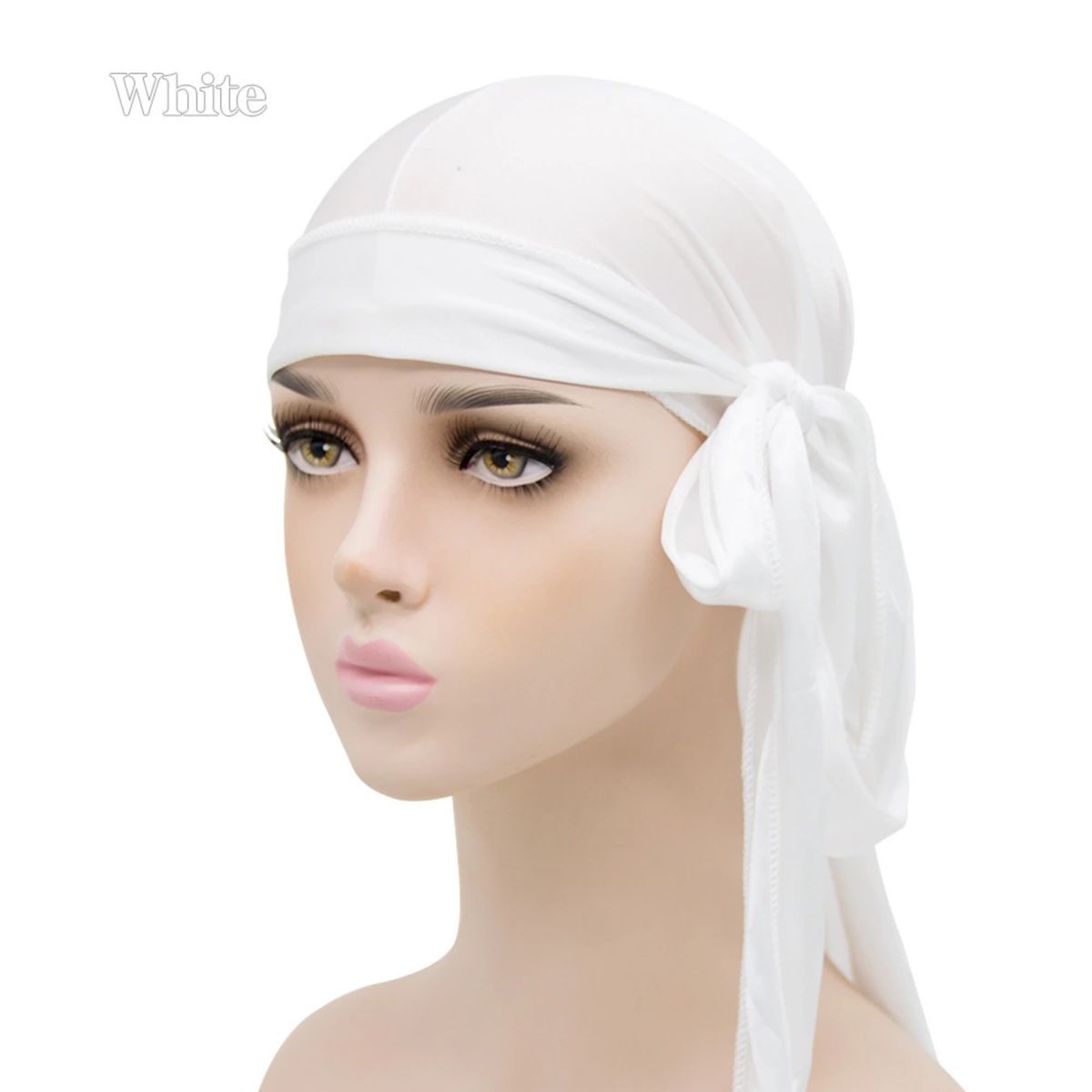 Premium White  Sliky Durag For Men And Women