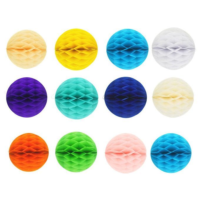 Honeycomb Balls Colored Lantern Paper Orange