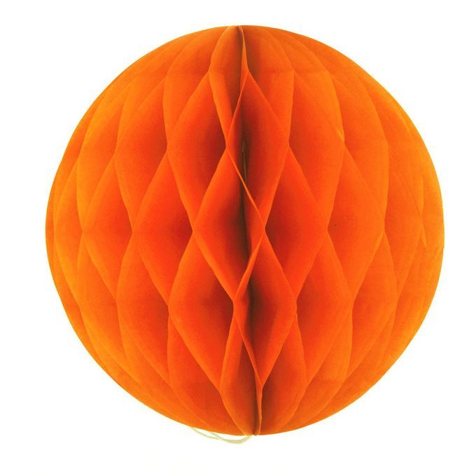 Honeycomb Balls Colored Lantern Paper Orange
