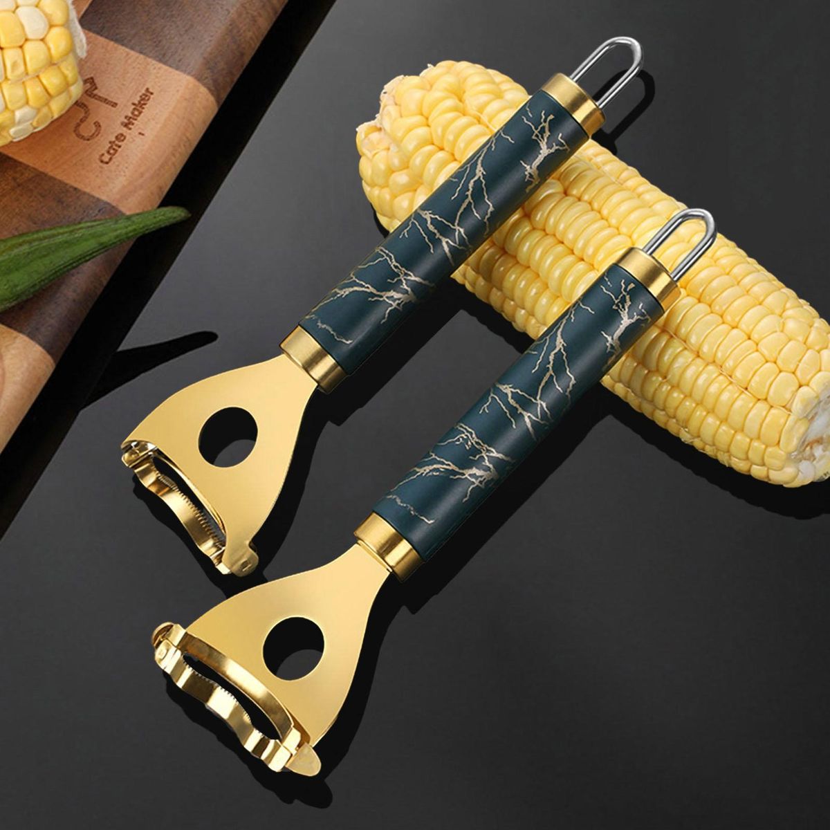 Food-safe Corn Peeler Easystrip Corn Cob Stripper Quick for Effortless Green
