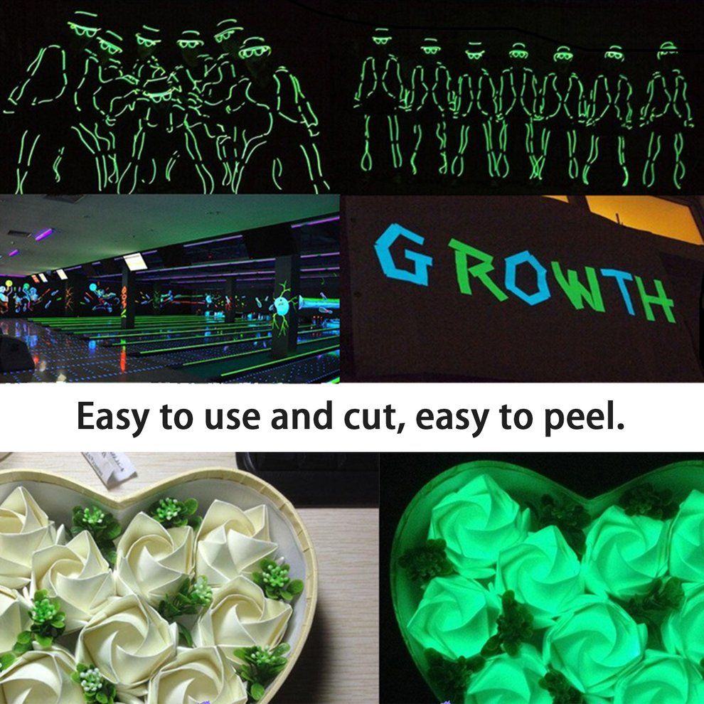 Glow Tape Safety Sticker Removable Luminous Tape Fluorescent Self-adhesive Green