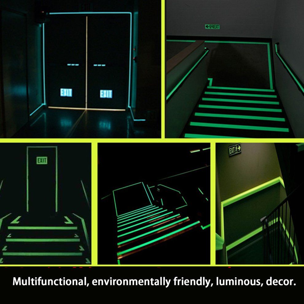 Glow Tape Safety Sticker Removable Luminous Tape Fluorescent Self-adhesive Green