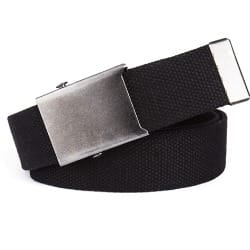 Stainless Steel Buckle Canvas Belts - Black